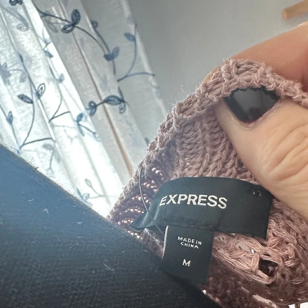 Express Women's Diamond Knit Sweater - Mauve - Picture 3 of 3